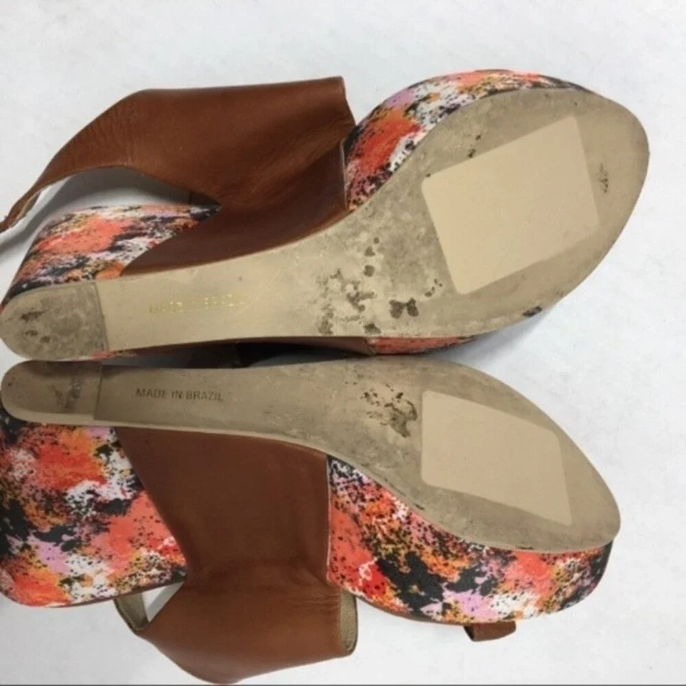 Faryl Robin 'Thea' Wedge In Terra Leather Sandal 8